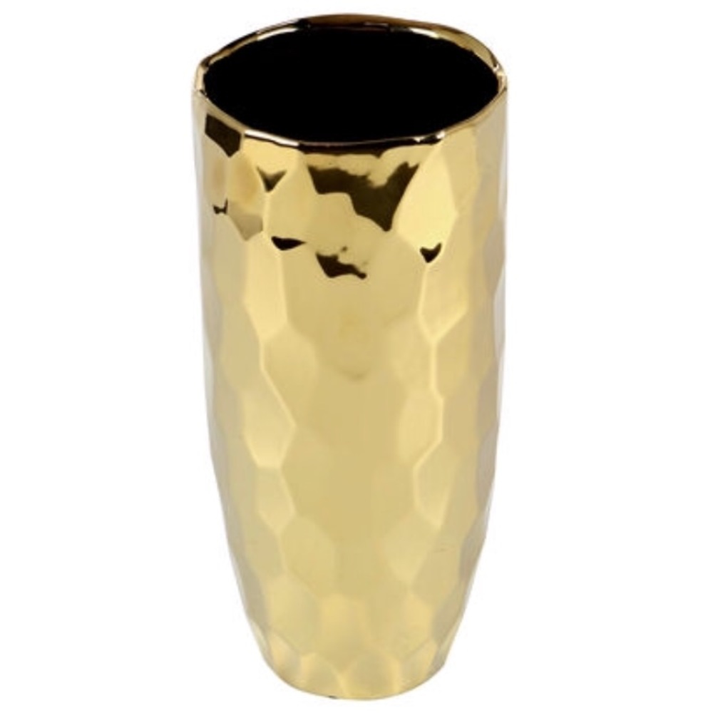 10” Gold Textured Vase Home Accents